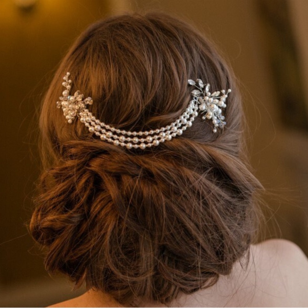 Retro/Vintage-Look Bridal Pearl Hairpiece